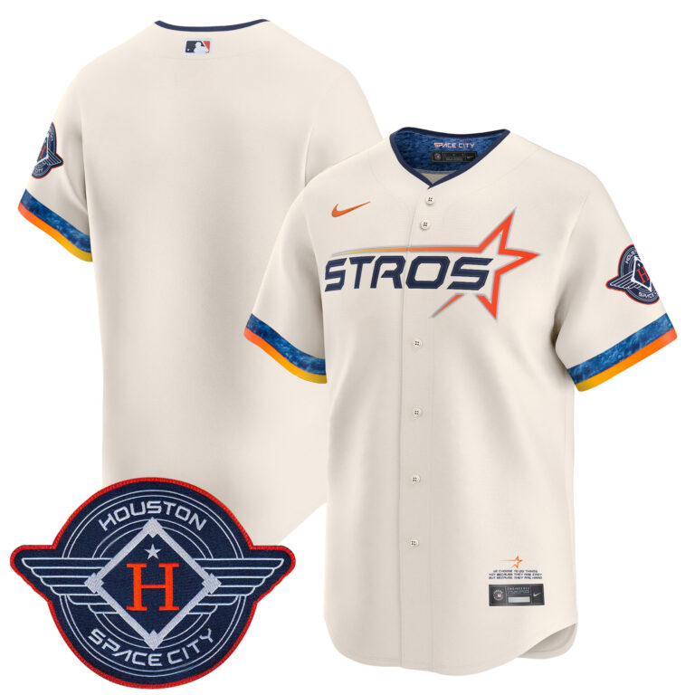 Men Houston Astros cream blank 2025 City Connect Vapor Limited Stitched Jersey